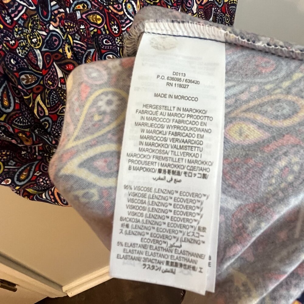 BODEN Short Sleeve Paisley Multicolor Jersey Dress with Pockets 12P - Picture 5 of 5